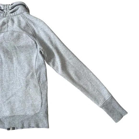 Lululemon Cozy Cuddle Up Asymmetrical Zipper Collared Sweatshirt Light Gray 4 - Picture 8 of 10